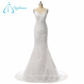 Plus Size Mermaid Appliques Tulle Satin Lace Open Back Wedding Dress